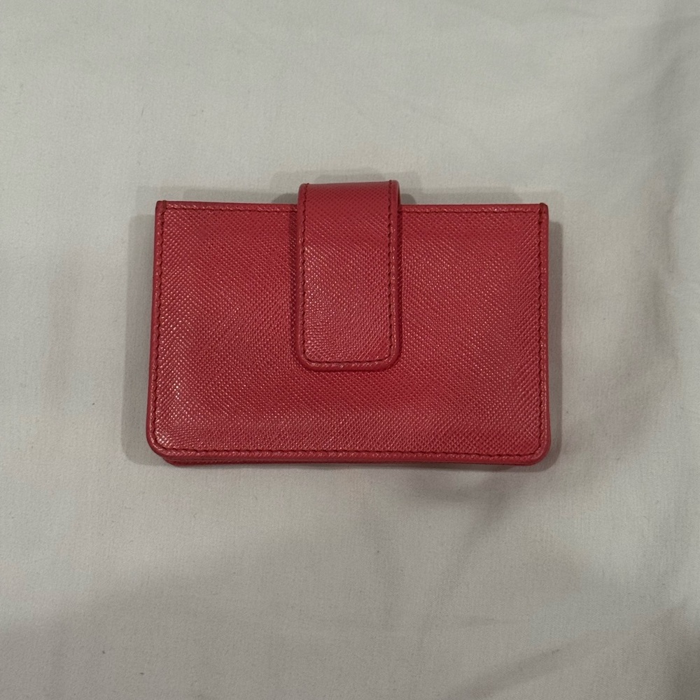 Prada Pink Card Holder with Gold Accent - Picture 2 of 6